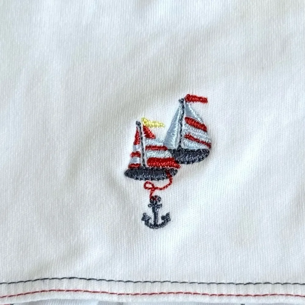 Kissy Kissy Baby Girl 2 Piece Sleeveless Embroidered Nautical Outfit. 3-6 Months
